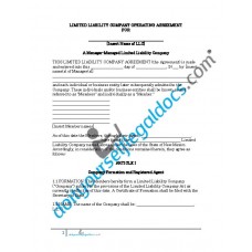 Limited Liability Company Operating Agreement - Manager Managed - New Mexico